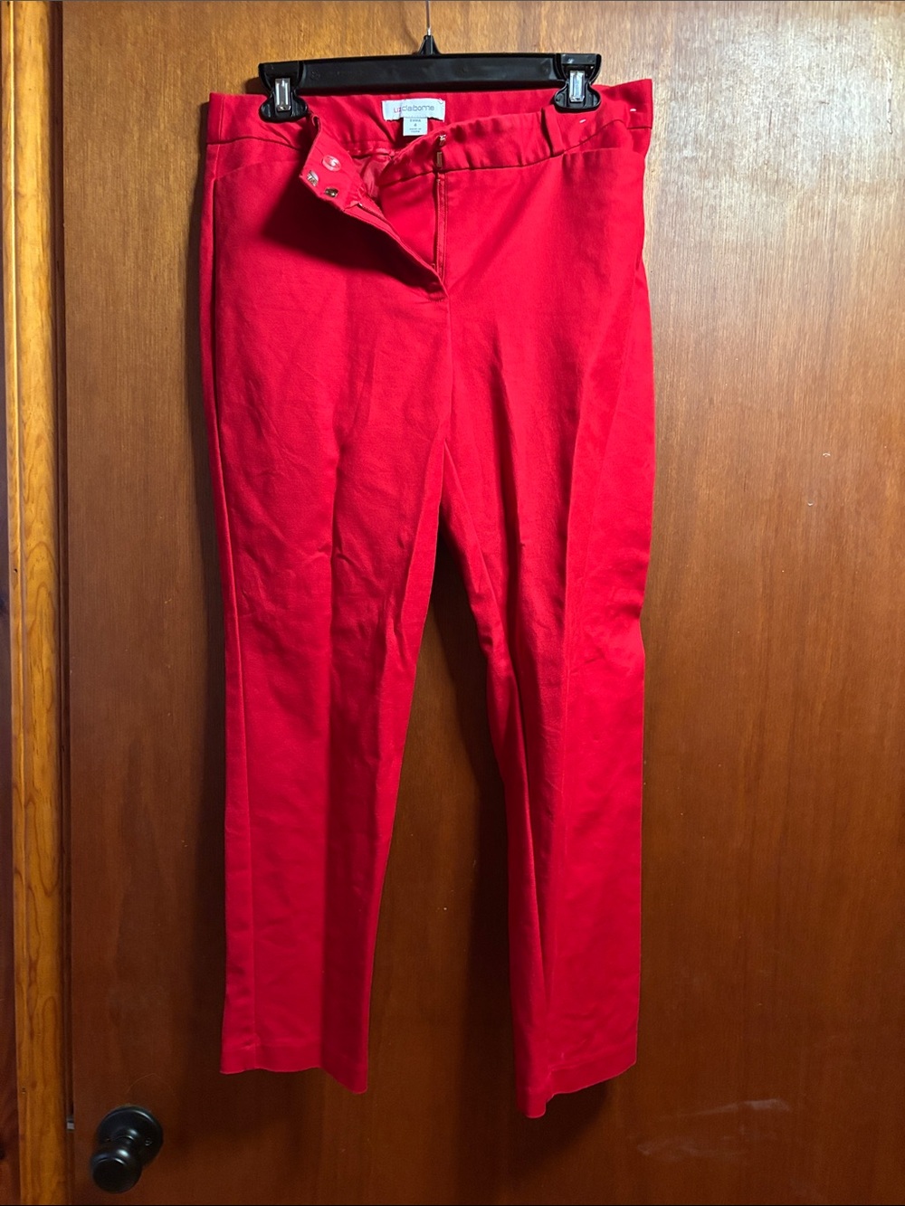 Liz Claiborne Bright Red Straight Leg Capris